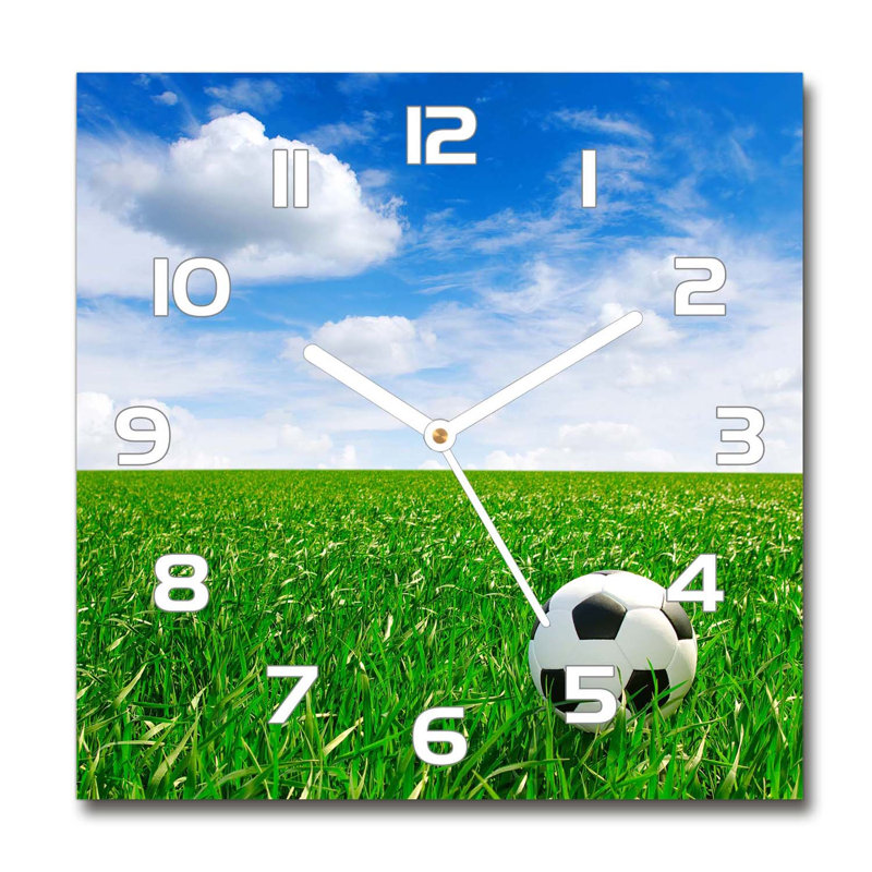 Haroldine Glass Wall Clock, White/Blue/Green