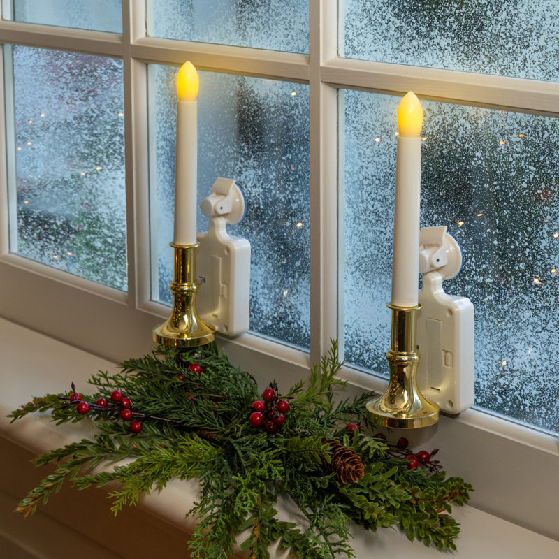 Solar LED Flame Window Candles Lighted Window Décor
