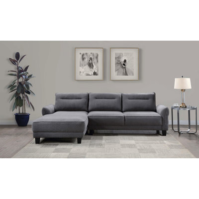 Canapé modulaire gris à dossier lâche