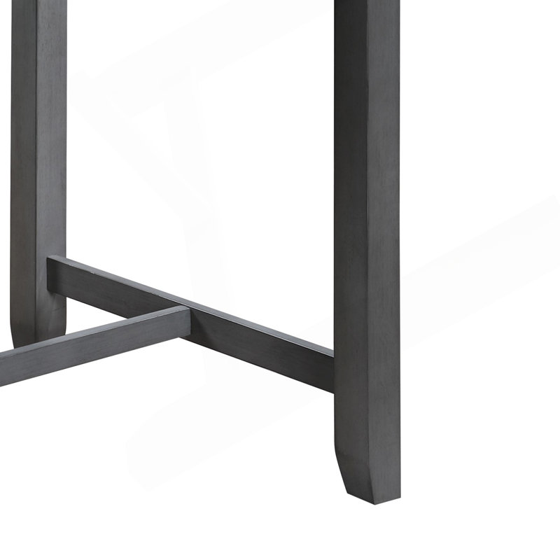 36" Finish Small Space Counter Height Dining Table With USB Charging Ports And Shelves, Gray