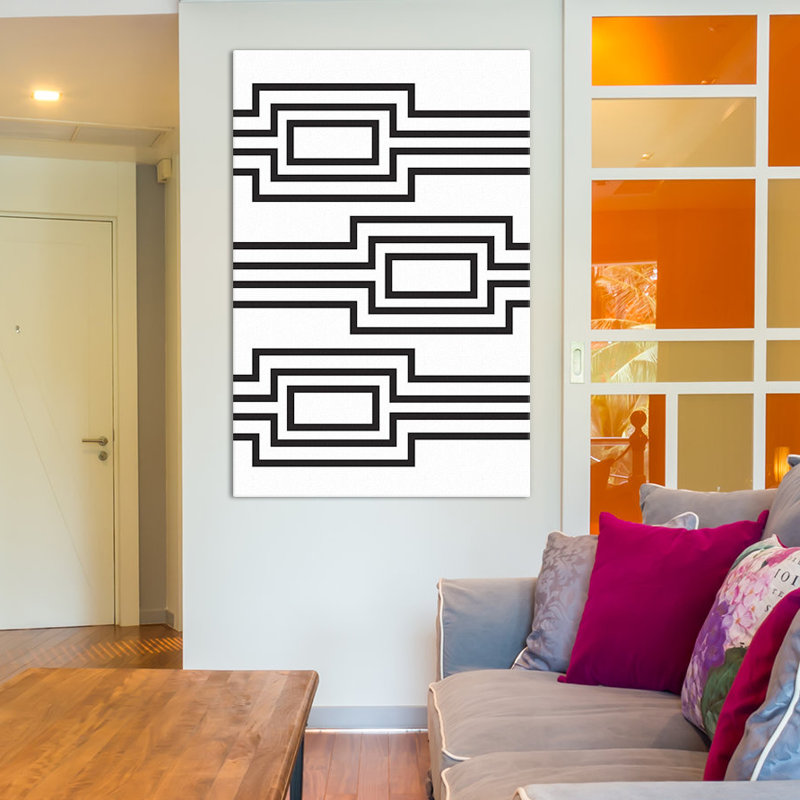 « horizontal lines »-impression, H 60 po x l 40po x P 1,5 po, Toile blanche encadrée