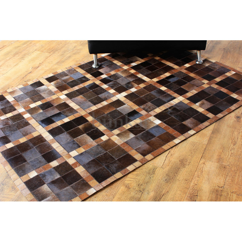 Mckinney Geometric Cowhide Area Rug, Rectangle 150 x 210cm