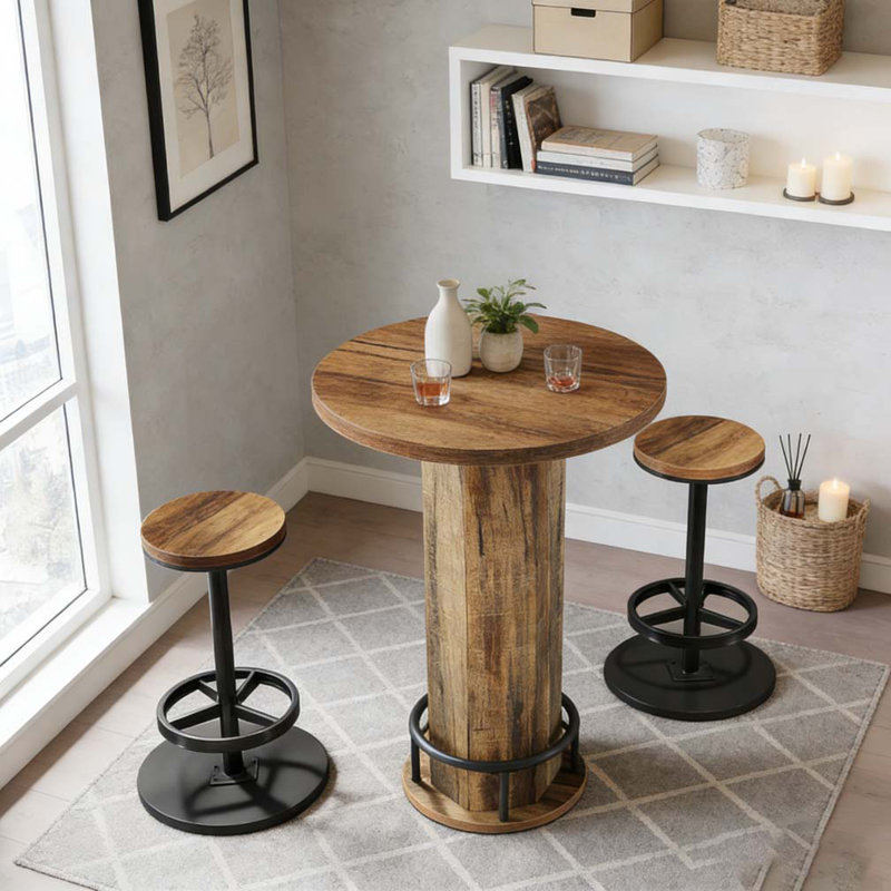 Ensemble bistro bistro avec 2 tabourets et chaises