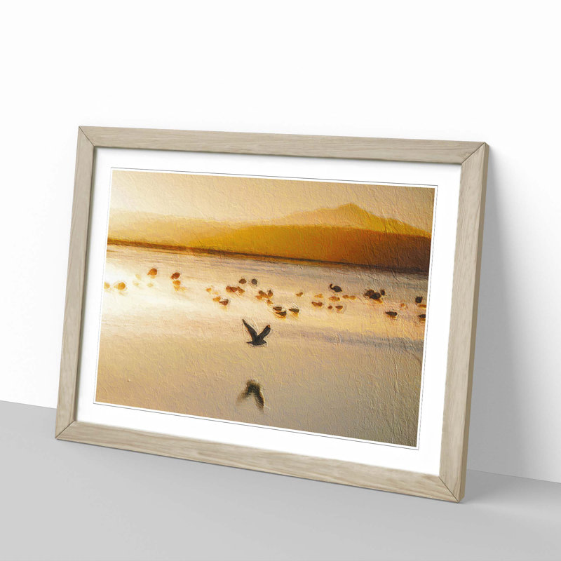 Birds on the Beach - Framed Print, Oak Framed, 27cm H x 36cm W x 2cm D