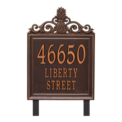 Plaque d'adresse sur 3 lignes Lanai Pineapple