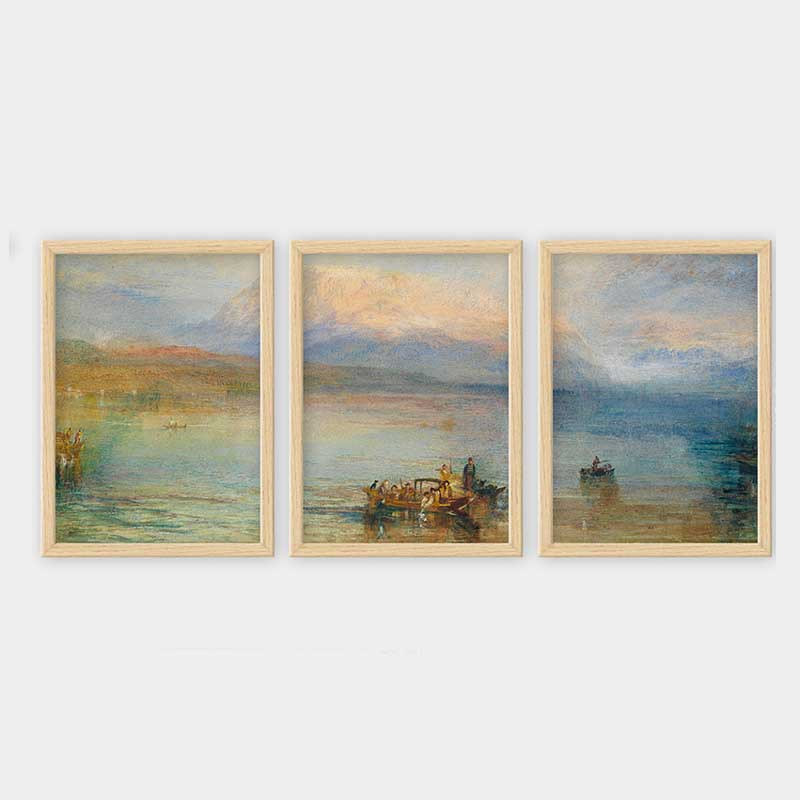 Ensemble de 3 peintures élégantes encadrées décoratives, 13,8 x 17,7 pouces chacune | 100% bois avec cadre 100% polystyrène (épaisseur: 0,8 pouce) | Impression numérique UV, parfaite pour le salon et la décoration intérieure