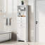 Armoire en bois, armoire de rangement haute, armoire de salle de bain avec 3 tiroirs et tablettes réglables pour la salle de bain