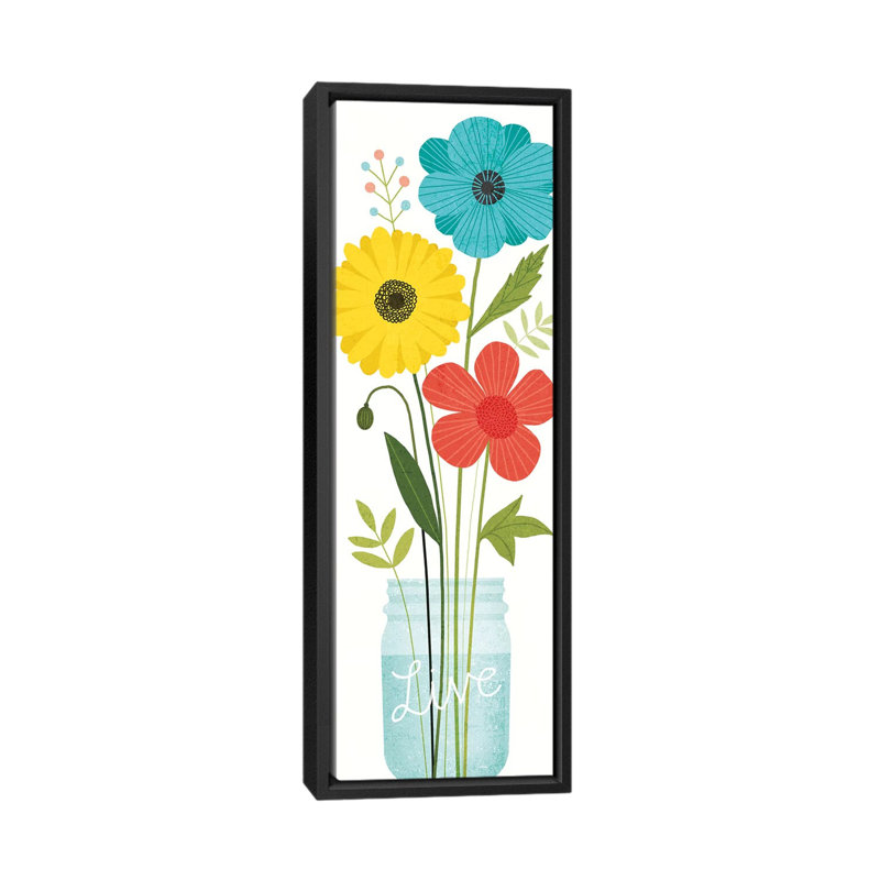 «Seaside Bouquet IX», impression sur toile, H 48 po x l 16 po x P 1,5 po, Toile avec cadre noir