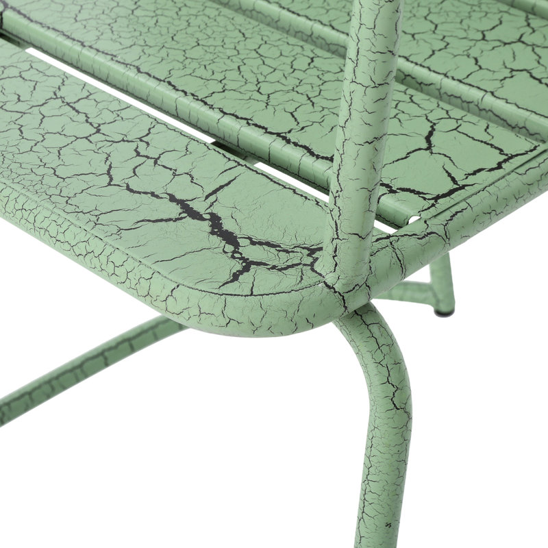 Élégant bistro de jardin pour patio - fer, 2 chaises et table ovale pour le jardin en fer, espaces extérieurs,, Green