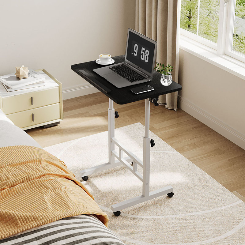 Adjustable Metal Base Computer Desk, Black