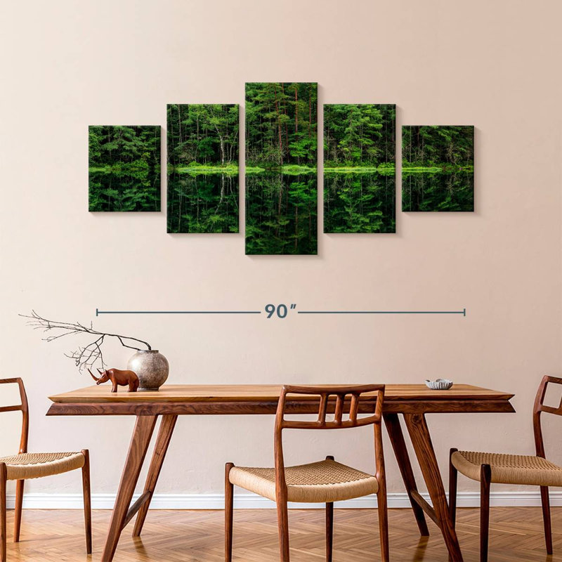 Green Forest Reflection, 42" H x 92" W