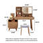 Coiffeuse moderne minimaliste en bois massif avec commode intégrée (55,12 po)