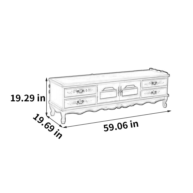 Meuble télé American Painted Style, 59.06"