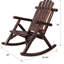 Fauteuil à bascule d'extérieur robuste en bois brun, éléments de confort ergonomiques, mouvement fluide, idéal pour foyer extérieur et intérieur, siège