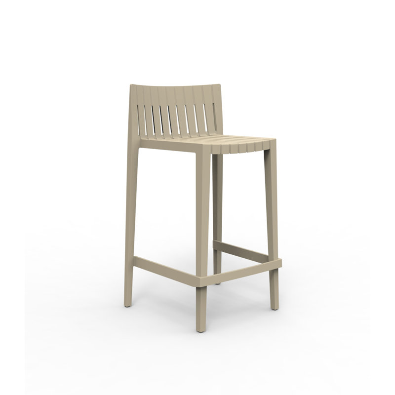 Spritz Patio Bar Stool, White, Counter Stool (26'' Seat Height)