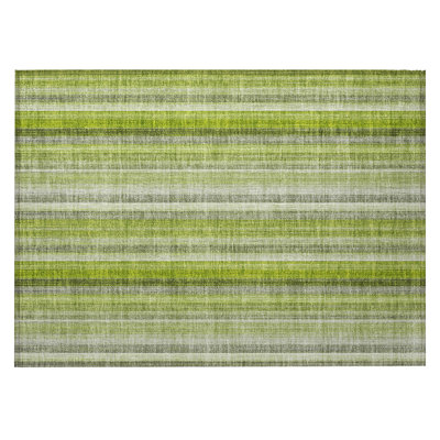 Tapis extérieur lavable antidérapant à rayures vertes 2 pi x 3 pi