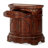 Cortina Traditional Wood & Marble Bedside Chest - Honey Walnut