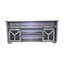 Meuble télé de style traditionnel américain de 65,3 pouces avec porte en treillis métallique, éclairage DEL et éléments en forme de Y, gris antique, compatible avec les téléviseurs de 60 à 69 pouces, couleur gris grange, ensemble multimédia