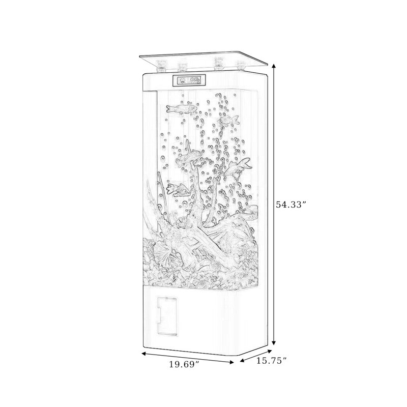 Aquarium moderne en bois massif 30 à 35 gallons Eco, Gris, 35 gallons (H 54,52 po x l 19,69 po x P 15,75 po)