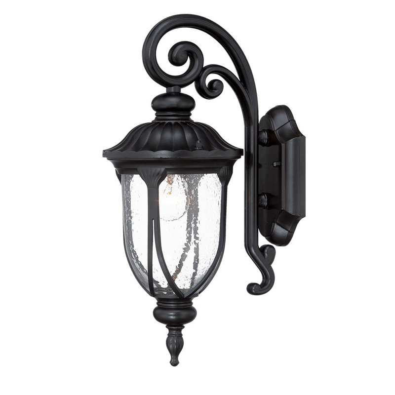 Lanterne murale d'extérieur à 1 ampoule Angie, H 16,5 po x l 6,75 po x P 9 po, Noir mat