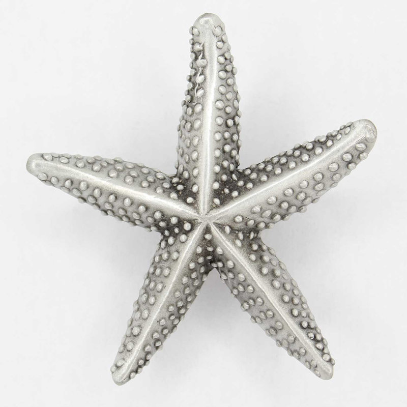 2" Starfish Small Knob, Brushed Nickel, 2" L x 2" W, 2