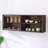 47.24" Chinese Style Double-Layer Solid Wood Wall-Mounted Storage Shelf, Display Cabinet, Showcase. Suitable for Study, Living Room, and Dining Room