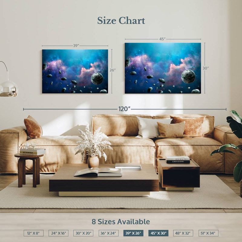 Floating Asteroids, 26" H x 39" W