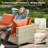 Sorella 11-Piece Modular Outdoor Rattan Seating Set With Cushions, Swivel & Rocking Chairs, Fire Pit Table & Lighted Coffee Table For Patio Or Backyard Gatherings-1893690398-1893690399-1893690387