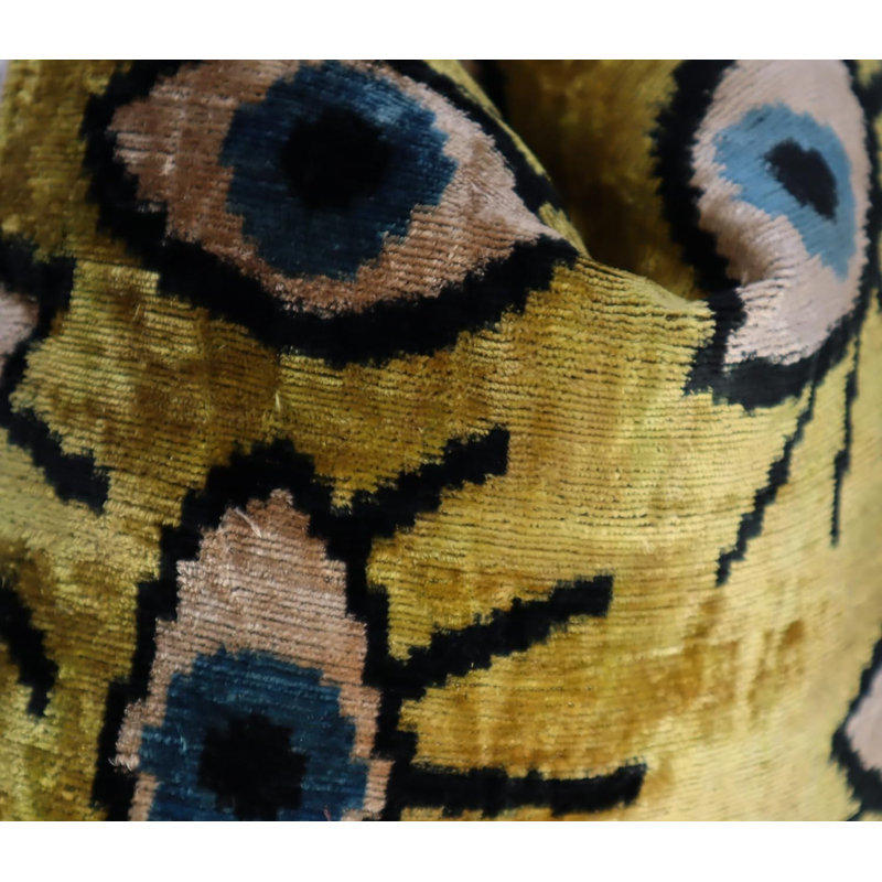 Velvet Square Pillow Cover & Insert, Yellow