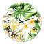 Feuillage tropical et fleurs jaunes I - Horloge murale moderne-60281924