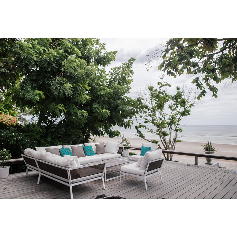 Housse de coussin d'extérieur carré à imprimé étoile de mer, Turquoise / Vert, 16 po x 16 po