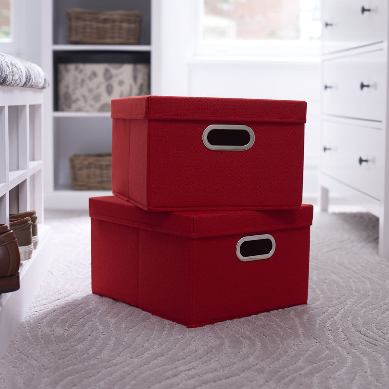 Dinner Plate Chest with Felt Protectors, Red