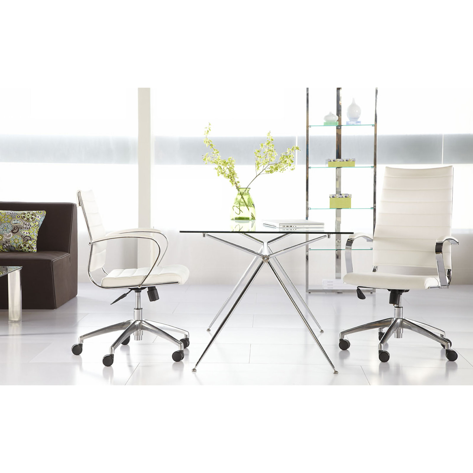 Rossie Swivel Office Chair, White