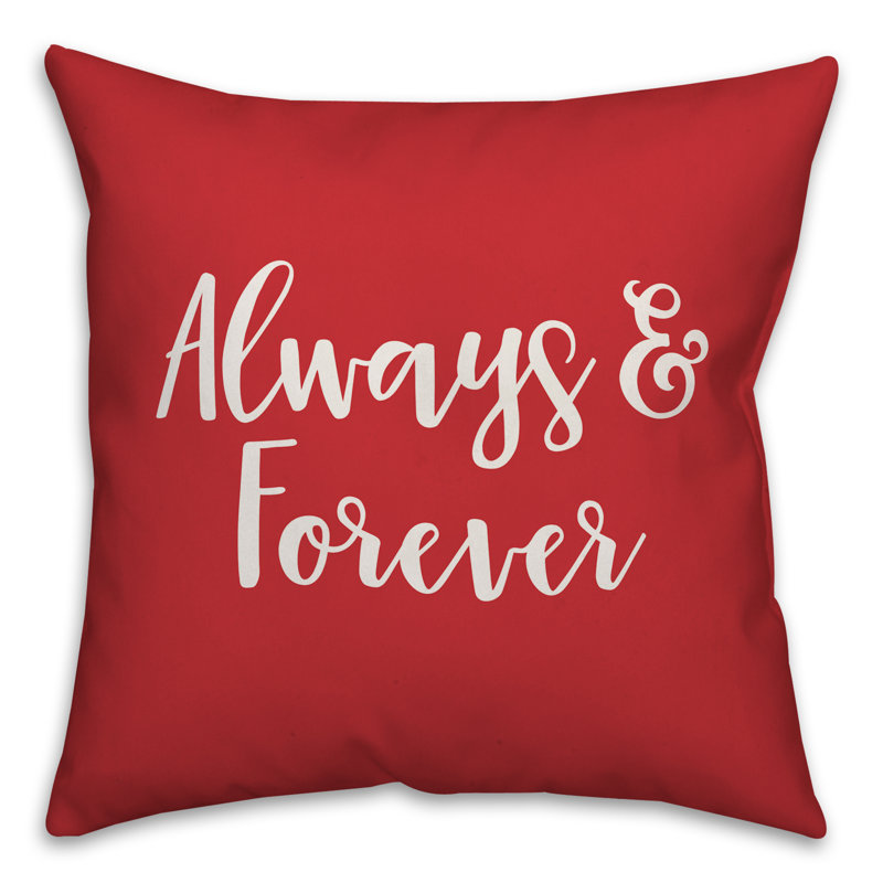  Coussin décoratif Always and Forever, Coussin décoratif, Rouge / Blanc