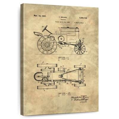 Tractor Blueprint Industrial Farmhouse