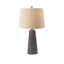 Lampe de table moderne en verre moucheté avec abat-jour tambour beige