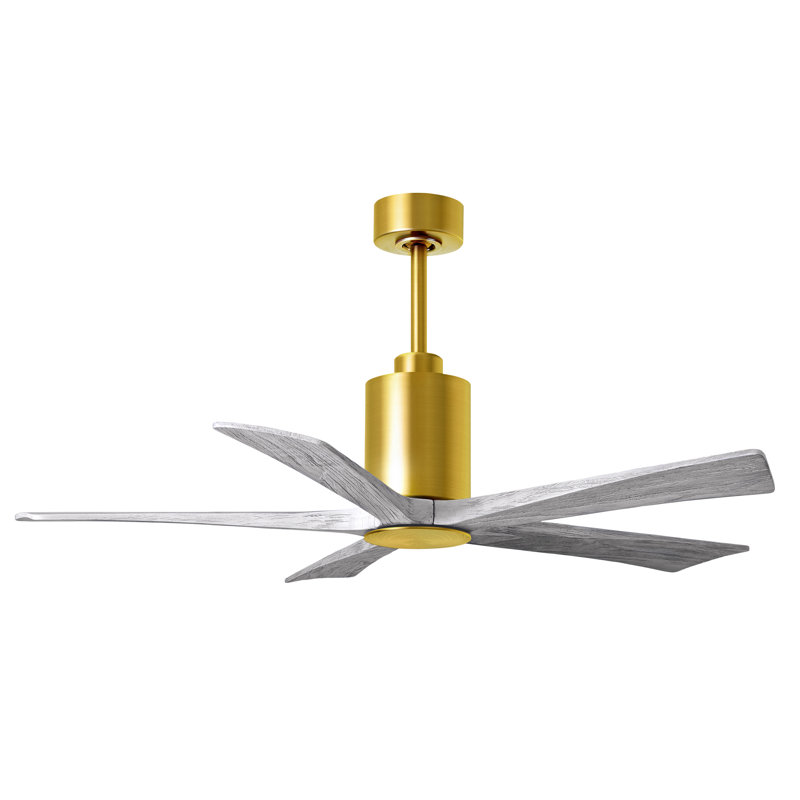 Patricia 52'' Ceiling Fan with LED Lights, Barn Wood Tone, Brushed Brass