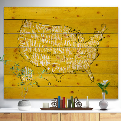 « united states the yellow map », impression