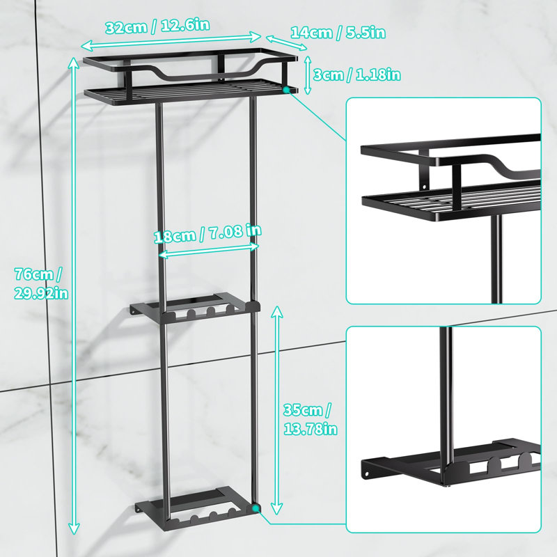 Wall Towel Rack, Black