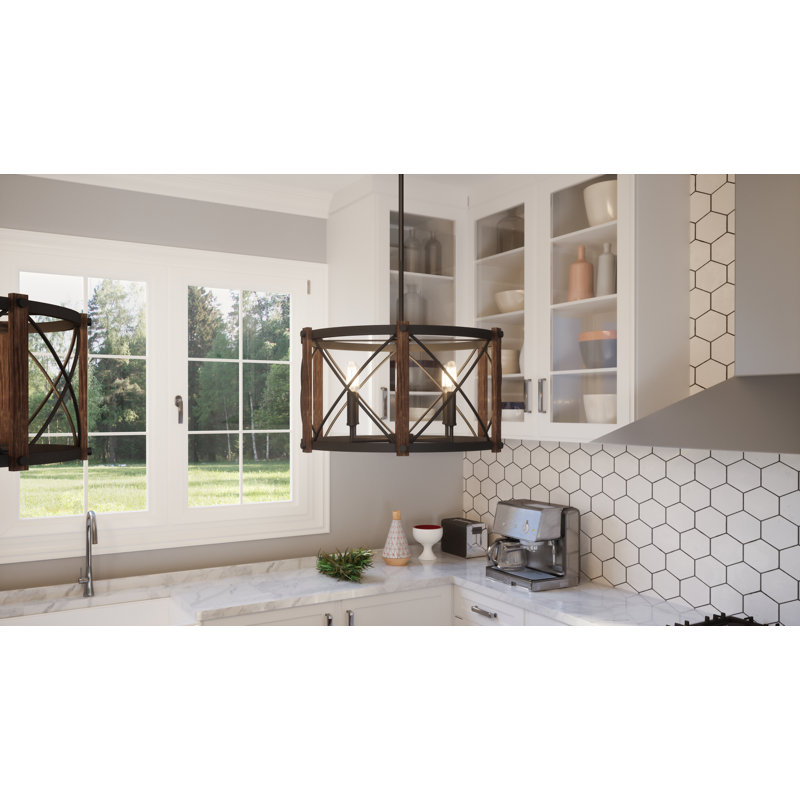 Kafader 6 - Light Dimmable Drum Chandelier