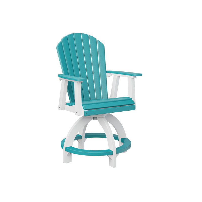 Chaise de comptoir pivotante Dawnita, Bleu Aruba, 22.5"