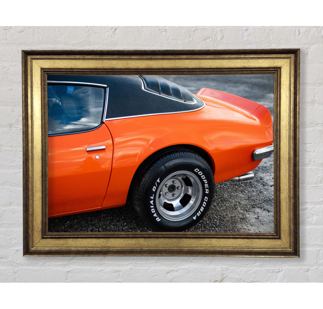 Orange End of Classic Car - Einzelner Bilderrahmen Kunstdrucke