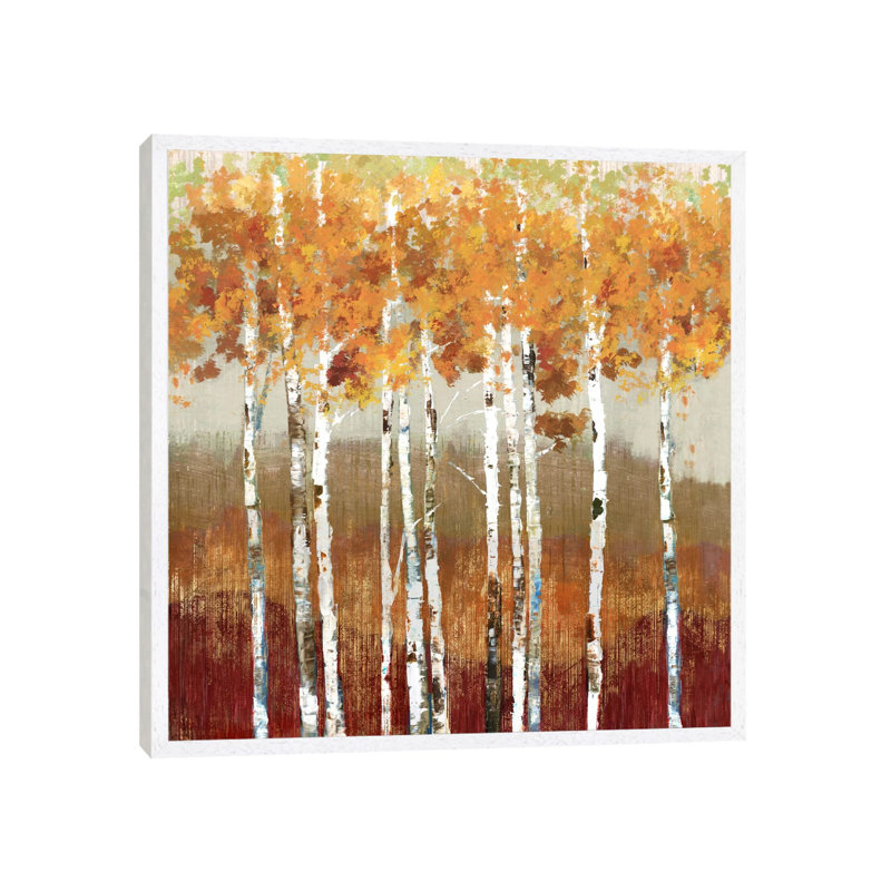 Golden Landscape by Allison Pearce - Painting on Canvas, White Framed Canvas, 93.98 cm H x 93.98 cm W
