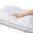Set of 2 Oval-shape Gusset Feather Medium to Firm Bed Pillows Breathable Cotton Shell, Standard Size-123856182