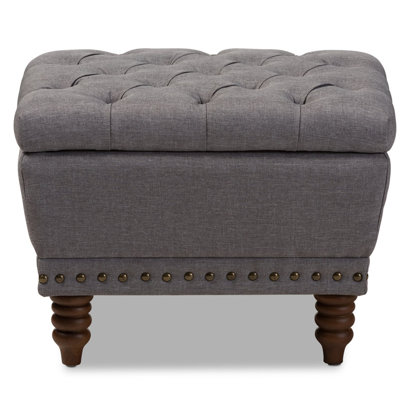 Repose-pieds avec rangement Galvester Studio Alzenia, Gris clair