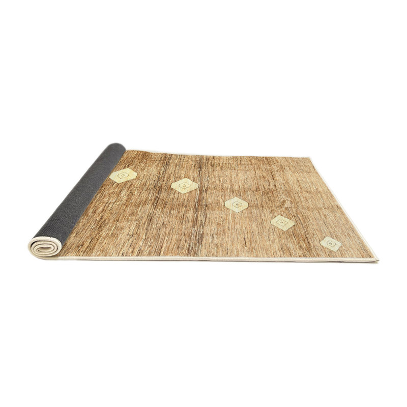 Tapis brun contemporain, Rond 5 pi