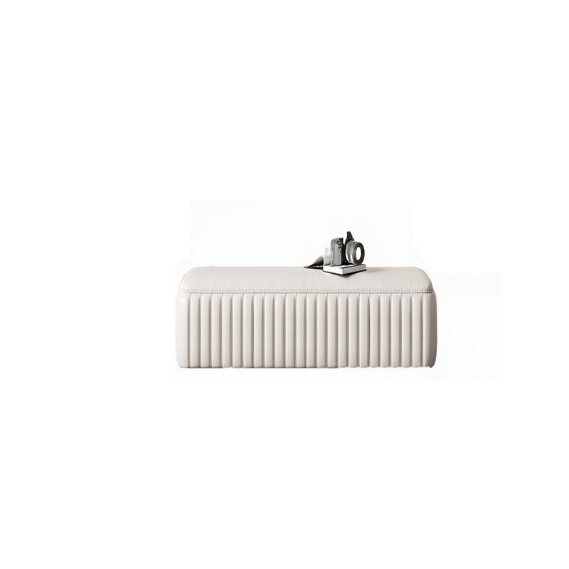 Banc rembourré en cuir de vache, H 16,53 po x l 39,37 po x P 18,89 po