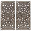 Ensemble de 2 décorations murales en bois vieilli avec fleurs de lotus couleur bronze l 15,75 po x H 31,5 po x P 0,59 po
