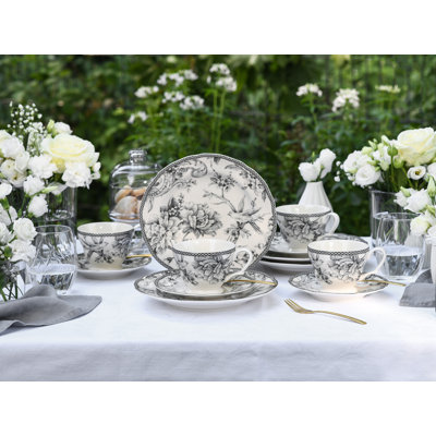 Adelaide Piece Porcelain China Dinnerware Set - Service for 4