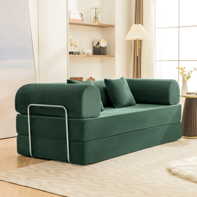 Foldable Three Person Fabric Sofa Bed, high Rebound Density Sponge Sofa